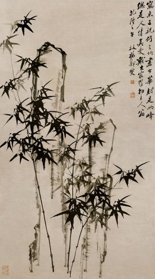 清 郑板桥 郑燮 华封三祝图 82x147[花鸟] 