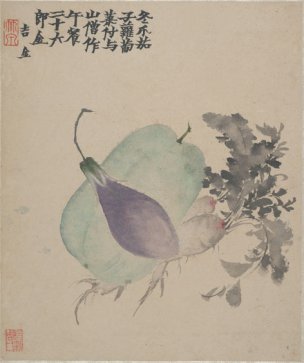 清 金农 墨戏图册(9) 27x32[花鸟] 