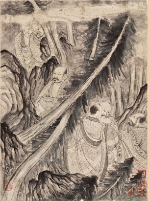 清 石涛 百页罗汉册页95-ok 25x35[宗教]