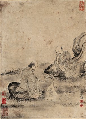 清 石涛 百页罗汉册页82-ok 25x35[宗教]