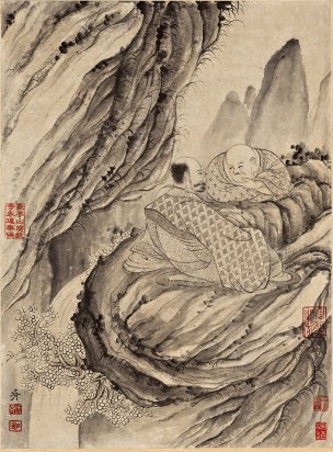 清 石涛 百页罗汉册页94-ok 25x35[宗教]