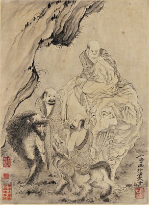 清 石涛 百页罗汉册页88-ok 25x35[宗教]