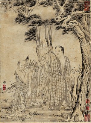 清 石涛 百页罗汉册页77-ok 25x35[宗教]