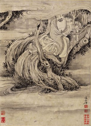 清 石涛 百页罗汉册页91-ok 25x35[宗教]