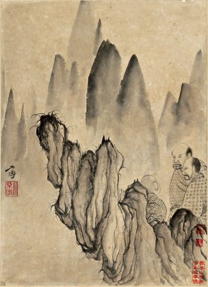 清 石涛 百页罗汉册页73-ok 25x35[宗教]