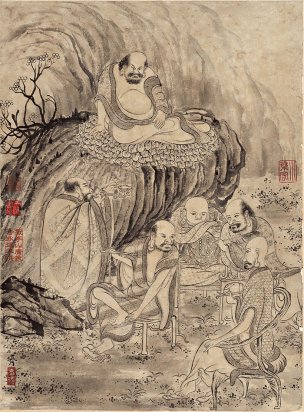 清 石涛 百页罗汉册页64-ok 25x35[宗教]
