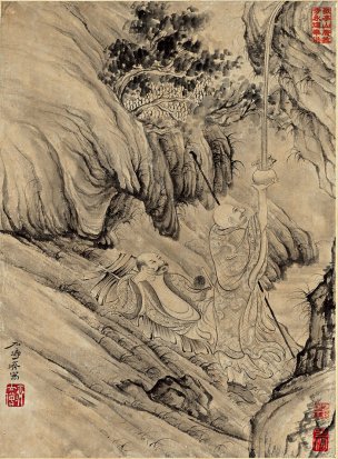 清 石涛 百页罗汉册页72-ok 25x35[宗教]