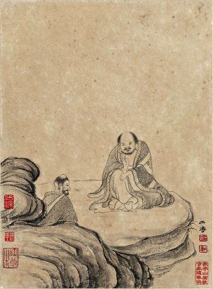 清 石涛 百页罗汉册页69-ok 25x35[宗教]