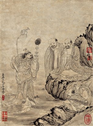 清 石涛 百页罗汉册页60-ok 25x35[宗教]
