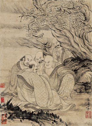 清 石涛 百页罗汉册页55-ok 25x35[宗教]