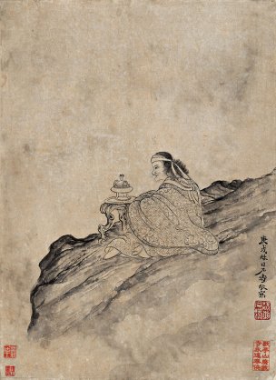 清 石涛 百页罗汉册页51-ok 25x35[宗教]