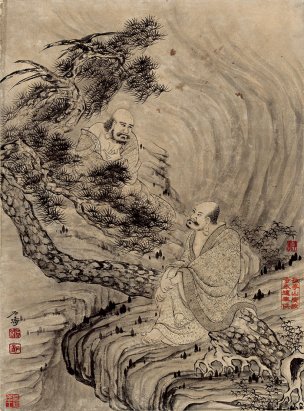 清 石涛 百页罗汉册页41-ok 25x35[宗教]