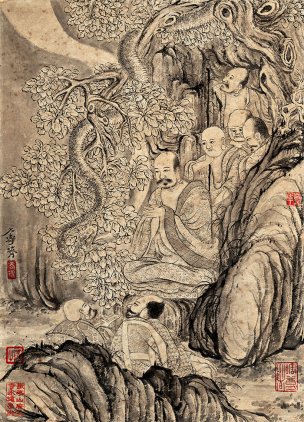 清 石涛 百页罗汉册页38-ok 25x35[宗教]
