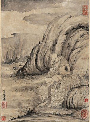 清 石涛 百页罗汉册页83-ok 25x35[宗教]