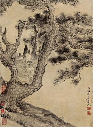 清 石涛 百页罗汉册页46-ok 25x35[宗教]