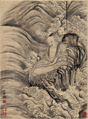 清 石涛 百页罗汉册页75-ok 25x35[宗教]