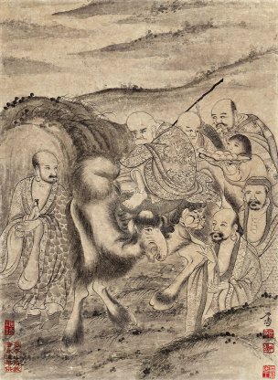 清 石涛 百页罗汉册页43-ok 25x35[宗教]