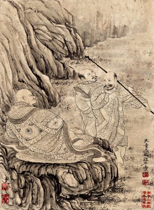 清 石涛 百页罗汉册页32-ok 25x35[宗教]