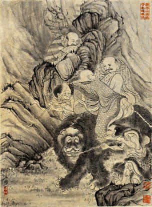 清 石涛 百页罗汉册页39-ok 25x35[宗教]