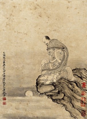 清 石涛 百页罗汉册页28-ok 25x35[宗教]