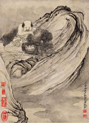 清 石涛 百页罗汉册页100-ok 25x35[宗教]