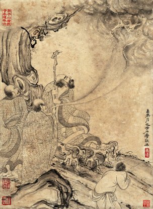 清 石涛 百页罗汉册页07-ok 25x35[宗教]