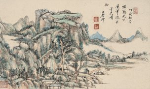 清 王原祁 牧翁先生-18.8x31.4[山水]