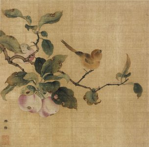 宋 林椿 果熟来禽图页绢本26[花鸟] 