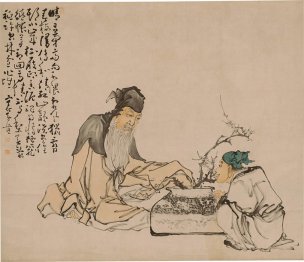 清 黄慎 和靖爱梅图轴 110x95[人物] 