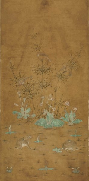 辽 佚名 竹雀双兔图1-1hx-1[花鸟] 