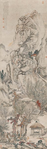 清 金礼嬴 寒山招隐图57-178.7cm[山水] 
