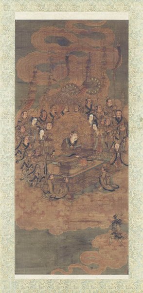 清 金至元 三官图轴之天官图[宗教] 