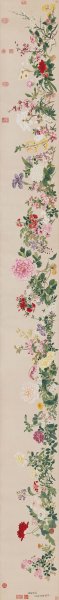 清 钱维城 万有同春图卷画心 375×37[花鸟] 