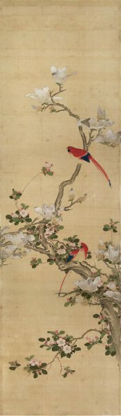清 陈枚 四季花鸟图屏-3 41x139[花鸟] 
