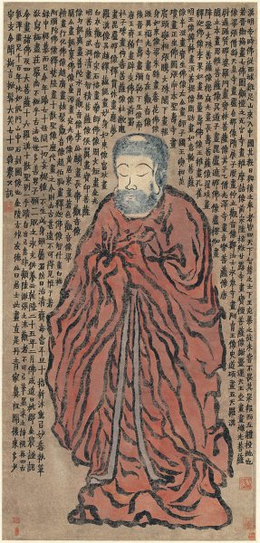 清 金农 佛像轴 纸本 64x133.8[人物] 