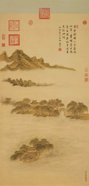 清 董邦达 苏堤春晓-西湖八景 66.4x137.6[山水] 