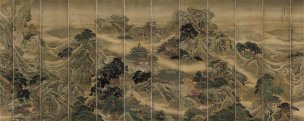 清 袁耀 蓬莱仙境图屏 总 高2.45M[山水] 