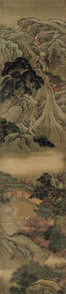 清 袁耀 蓬莱仙境图屏-5 高245cm[山水] 
