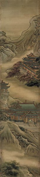 清 袁耀 蓬莱仙境图屏-6 高245cm[山水] 