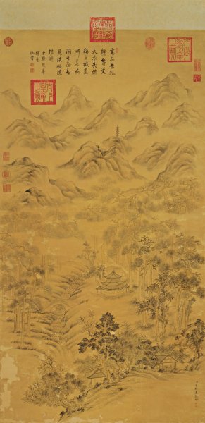 清 董邦达 双峰插云-西湖八景 66.6x137[山水] 