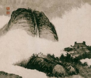 清 石涛 设色山水册页十六开24x28-11[山水] 