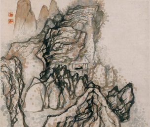 清 石涛 设色山水册页十六开24x28-08[山水] 