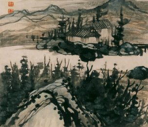 清 石涛 设色山水册页十六开24x28-09[山水] 