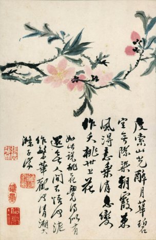 清 石涛 花卉册十二开8 20x31[花鸟] 