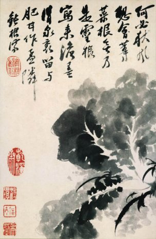 清 石涛 花卉册十二开9 20x31[花鸟] 