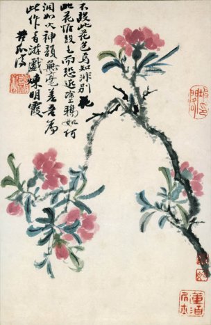 清 石涛 花卉册十二开4 20x31[花鸟] 