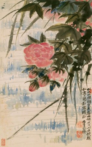 清 石涛 山水花卉册页八开-05-画 32.5x52[花鸟] 