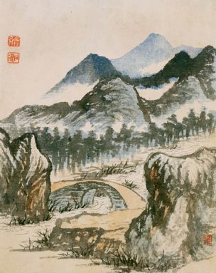 清 石涛 山水册页十开-10 20x23[山水]