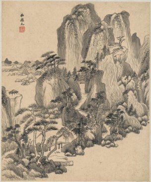 清 王鉴 仿古山水册页八开-6 30x36[山水]