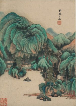 清 王鉴 仿古山水二册二十开-19 22x31[山水]